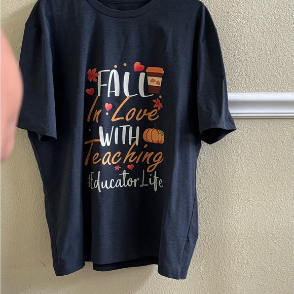 TEMU Tops - Teacher shirt Fall in love with educator life